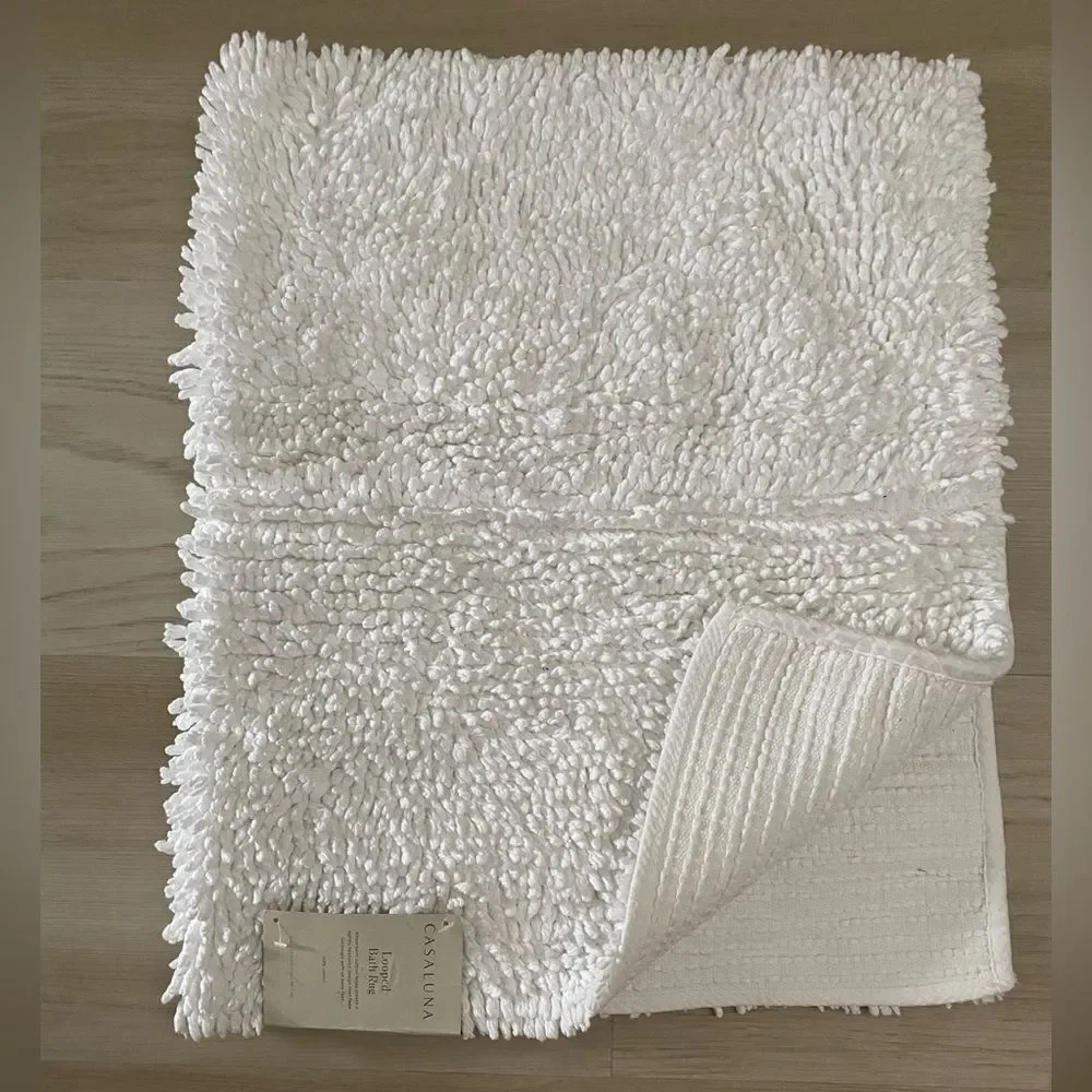 Casaluna Textured White Bath Mat 21x32” Rug